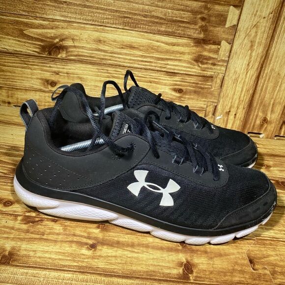 UNDER ARMOUR Charged Assert   Shoes 3021952-001 Black / White Womens Size 14 - Picture 2 of 7
